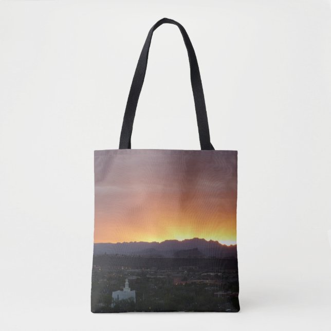 Sunrise over St. George Utah Landscape Tote Bag (Front)