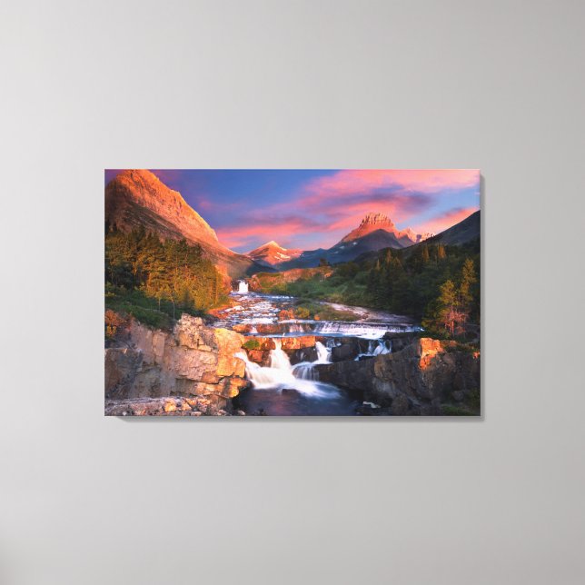 Sunrise over Swiftcurrent Creek Canvas Print (Front)