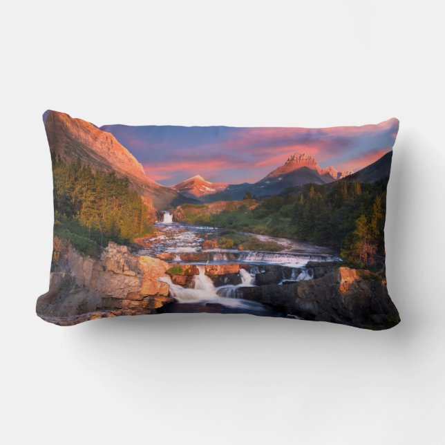Sunrise over Swiftcurrent Creek Lumbar Cushion (Front)