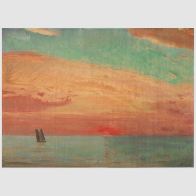 Sunrise over the Eastern Sea (Asian Art) (Takeji) Tissue Paper (Front)