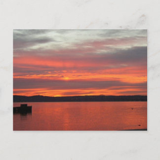 Sunrise over the Hudson . Postcard