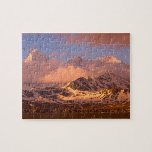 Sunrise over the mountain ranges on South Jigsaw Puzzle