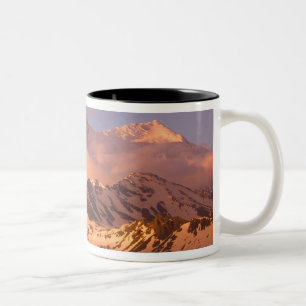 Sunrise over the mountain ranges on South Two-Tone Coffee Mug