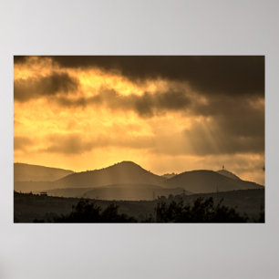 Sunrise over the mountains, Cyprus (2945) Poster