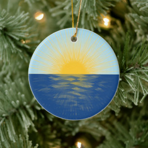 Sunrise over the Ocean New Beginnings Ceramic Tree Decoration