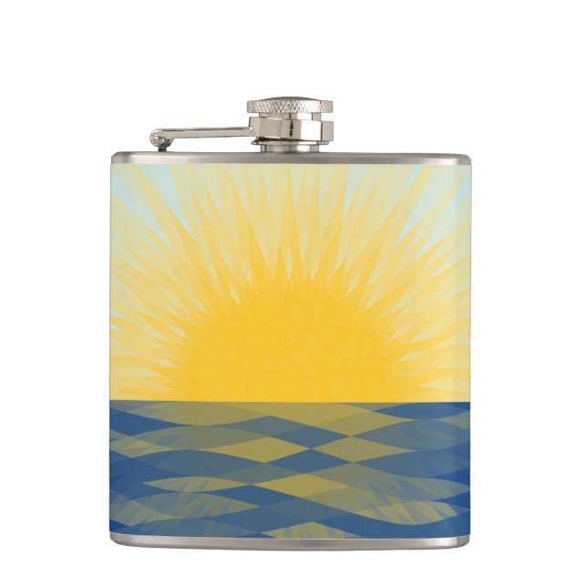 Sunrise over the Ocean New Beginnings Hip Flask (Front)