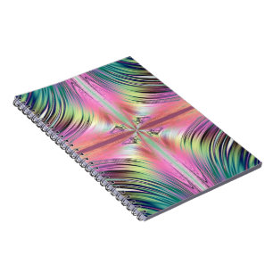 Sunrise over the Waterfalls Fractal Spiral Notebook