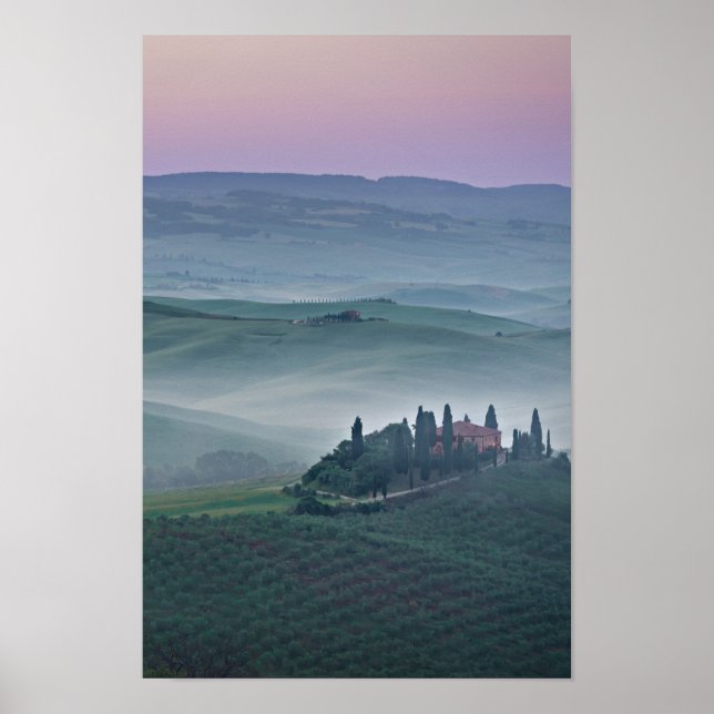 Sunrise over Tuscany vertical poster (Front)