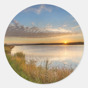 Sunrise Over Wetlands At Arrowwood National Classic Round Sticker