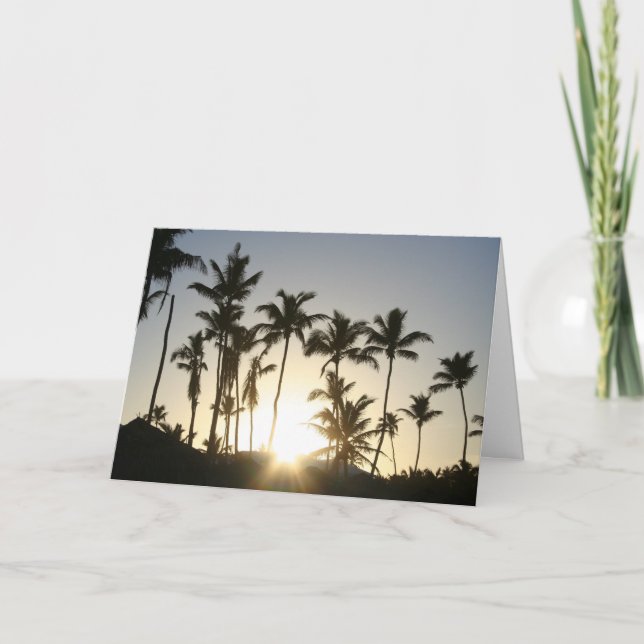 Sunrise Palms with bible verse Card (Front)
