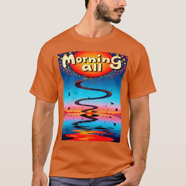 Sunrise Path: A Dreamy Morning Design T-Shirt (Front)