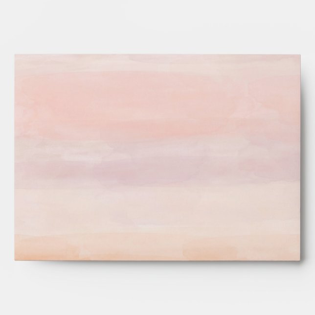 Sunrise Peach Blush Pink Tie Dye Watercolor Ombre Envelope (Front)