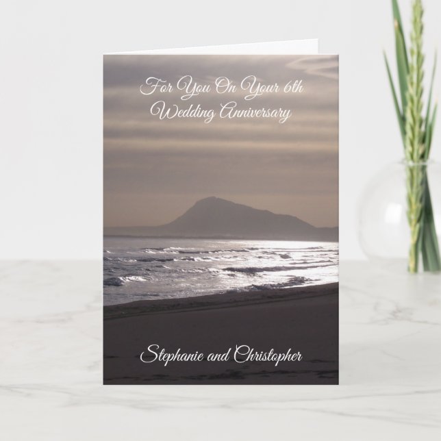 Sunrise Personalised 6th Wedding Anniversary Card (Front)