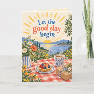 Sunrise Picnic Coffee and Tart Birthday Card