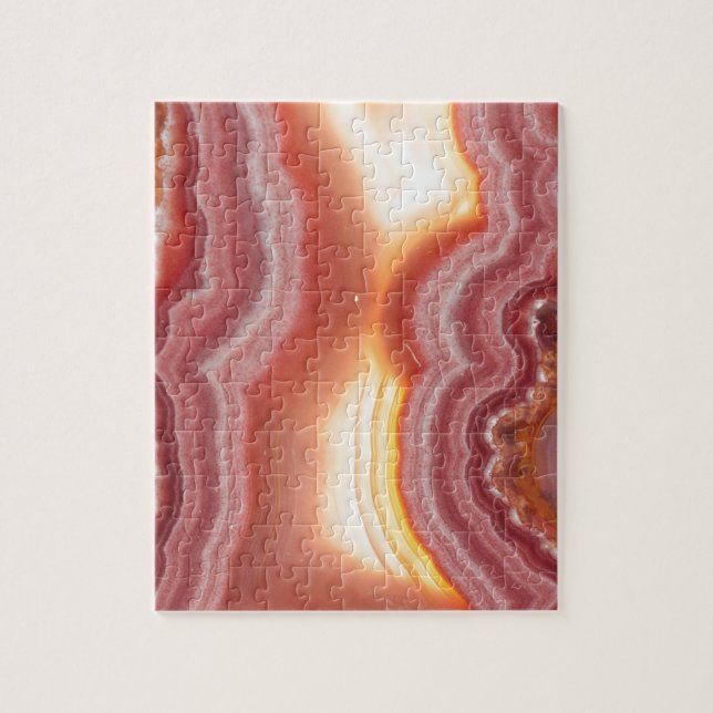 Sunrise Pink Orange Yellow Agate Jigsaw Puzzle (Vertical)