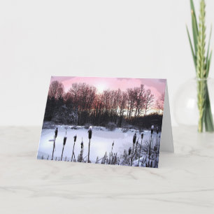Sunrise Pond Seasons Greetings Holiday Card