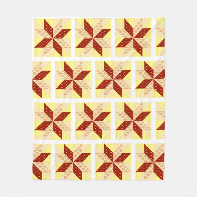 Sunrise Quilt Style Throw Fleece Blanket (Front)