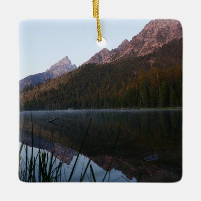 Sunrise Reflection at String Lake I Ceramic Ornament (Front)
