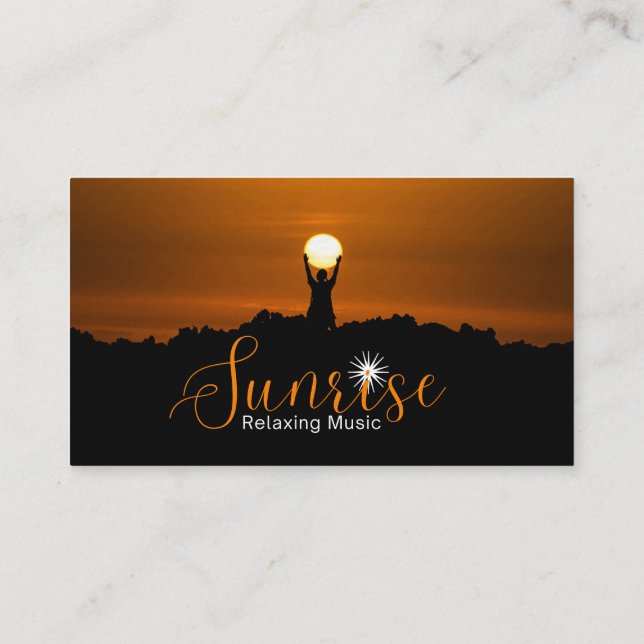 Sunrise Relaxing Music Tee Business Card (Back)