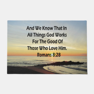 SUNRISE ROMANS 8:28 SCRIPTURE VERSE DOORMAT