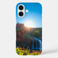 Sunrise Sandstone Waterfall Landscape
