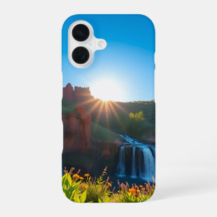 Sunrise Sandstone Waterfall Landscape iPhone 16 Case
