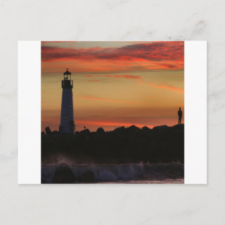 Sunrise Santa Cruz Lighthouse Postcard