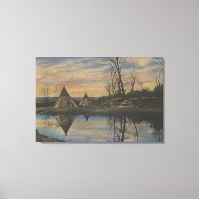 Sunrise Scene on a Northwest Indian Canvas Print (Front)