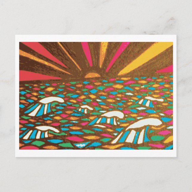 Sunrise Seascape Pop Art Postcard (Front)