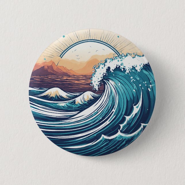Sunrise Seashore: Coastal Patches Collections 6 Cm Round Badge (Front)