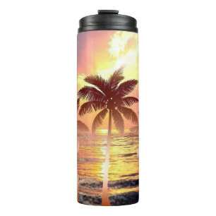 Sunrise Serenity Palm Trees Thermal Tumbler