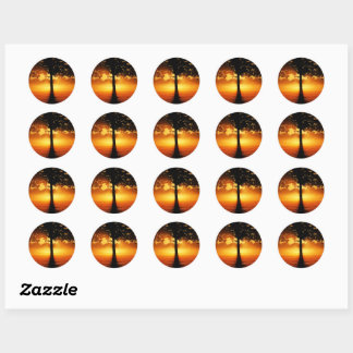 Sunrise Silhouette Classic Round Sticker
