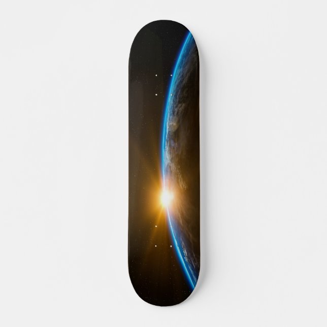 sunrise space galaxy skateboard deck (Front)