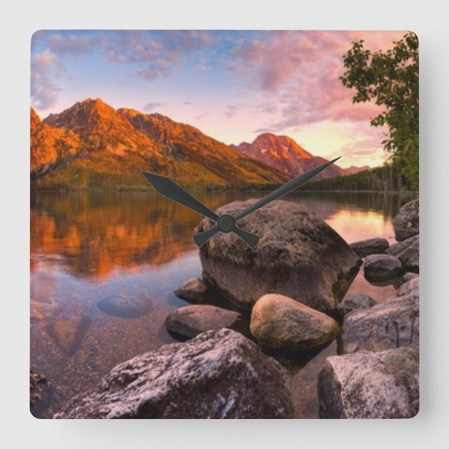 Sunrise Square Wall Clock (Front)