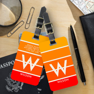 Sunrise Striped Monogram Personal Luggage Tag