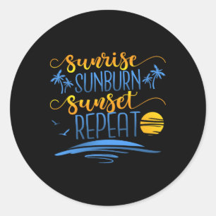Sunrise Sunburn Sunset Repeat Classic Round Sticker