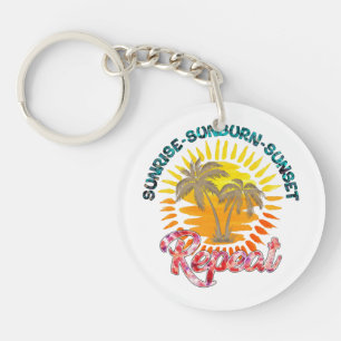 Sunrise-Sunburn-Sunset-Repeat   Golden Palm Trees Key Ring