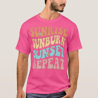 Sunrise Sunburn Sunset Repeat Retro Groovy Girl Hi T-Shirt