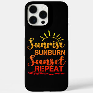 Sunrise Sunburn Sunset Repeat Retro Summer iPhone 16 Pro Max Case