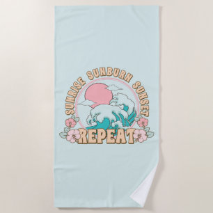 Sunrise Sunburn Sunset Repeat Summer Beach Life  Towel