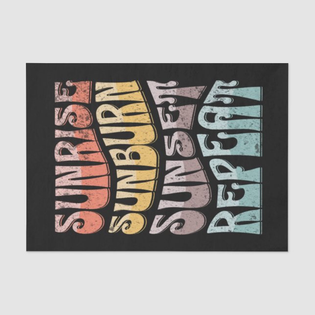 Sunrise Sunburn Sunset Repeat Tissue Paper (Front)
