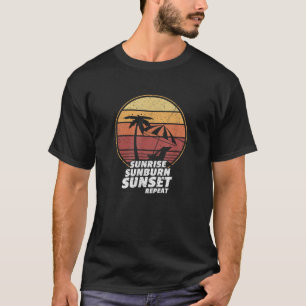 Sunrise Sunburn Sunset Repeat Vintage Vacation Bea T-Shirt