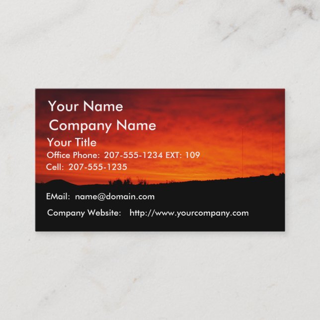 Sunrise/Sunset Business Card (Front)