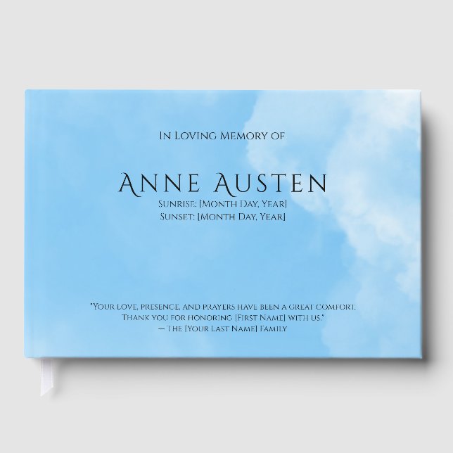 Sunrise & Sunset Funeral Guest Book (Front)