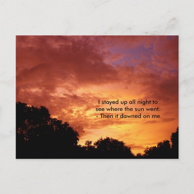 Sunrise Sunset funny postcard, pun, postcrossing Postcard (Front)