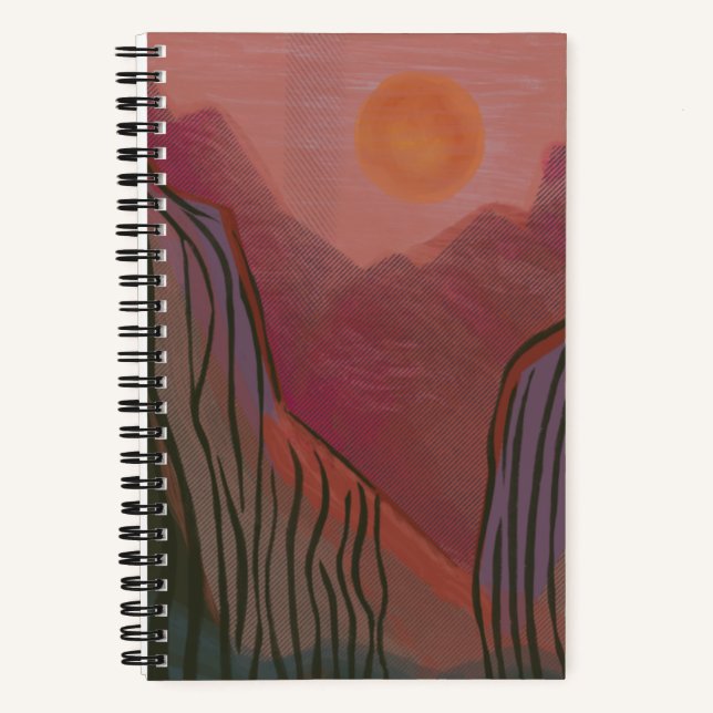 Sunrise Sunset Mountain Trail Magical Adventure  Notebook (Front)