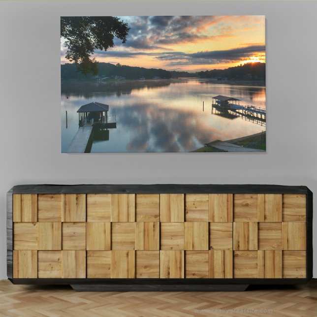 Sunrise Sunset over Lake Landscape Photographic Canvas Print (Creator Uploaded)