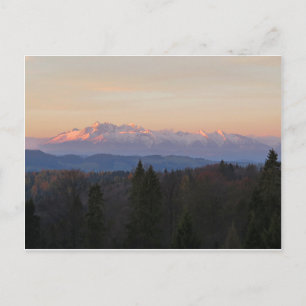 Sunrise Tatras view from Beskid Sadecki Postcard