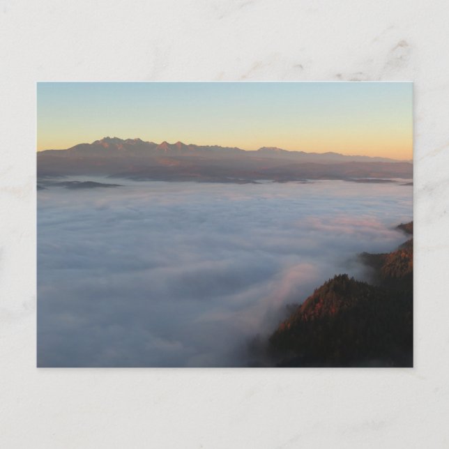 Sunrise Tatras view from Pieniny Postcard (Front)