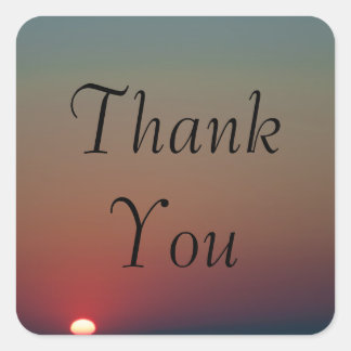 Sunrise Thank You Square Sticker